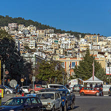 KAVALA, GREECE - DECEMBER 27, 2015: Panoramic view of embankment of city of Kavala, East Macedonia and Thrace, Greece