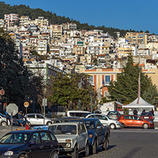 KAVALA, GREECE - DECEMBER 27, 2015: Panoramic view of embankment of city of Kavala, East Macedonia and Thrace, Greece