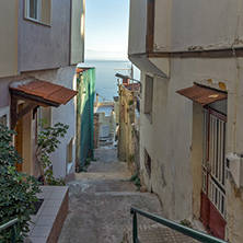 KAVALA, GREECE - DECEMBER 27, 2015: Street in old town of Kavala, East Macedonia and Thrace, Greece