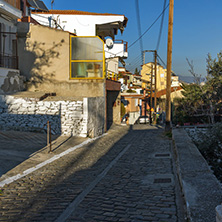 KAVALA, GREECE - DECEMBER 27, 2015: Street in old town of Kavala, East Macedonia and Thrace, Greece