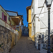 KAVALA, GREECE - DECEMBER 27, 2015: Street in old town of Kavala, East Macedonia and Thrace, Greece