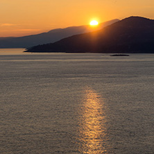 KAVALA, GREECE - DECEMBER 27, 2015: Amazing Sunset view of Kavala, East Macedonia and Thrace, Greece