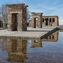 MADRID, SPAIN - JANUARY 23, 2018:  Amazing view of Temple of Debod in City of Madrid, Spain