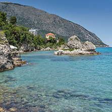 Rocks on the coastline of Lefkes,  Kefalonia, Ionian Islands, Greece