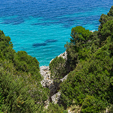 Small beach with blue waters in Kefalonia, Ionian Islands, Greece