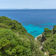 Small beach with blue waters in Kefalonia, Ionian Islands, Greece