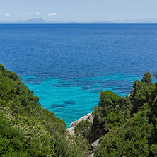 Small beach with blue waters in Kefalonia, Ionian Islands, Greece