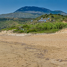 Panorama of Kaminia beach in Kefalonia, Ionian Islands, Greece