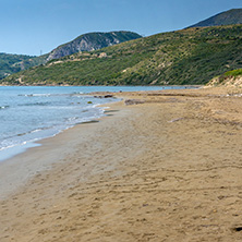Panorama of Kaminia beach in Kefalonia, Ionian Islands, Greece
