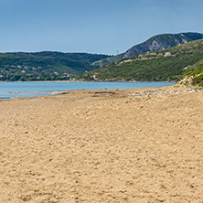 Panorama of Kaminia beach in Kefalonia, Ionian Islands, Greece