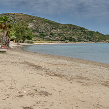 Landscape with sand beach in Kefalonia, Ionian Islands, Greece