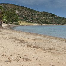 Landscape with sand beach in Kefalonia, Ionian Islands, Greece