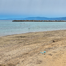 Landscape with sand beach in Kefalonia, Ionian Islands, Greece