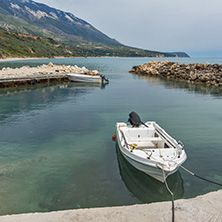 Small port with boats at village of Pesada, Kefalonia, Ionian islands, Greece