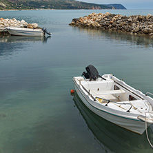 Small port with boats at village of Pesada, Kefalonia, Ionian islands, Greece