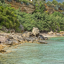 Amazing panorama of Pesada beach, Kefalonia, Ionian islands, Greece