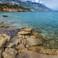 Amazing panorama of Pesada beach, Kefalonia, Ionian islands, Greece