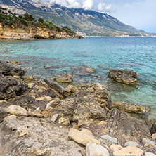 Amazing panorama of Pesada beach, Kefalonia, Ionian islands, Greece