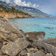 Amazing panorama of Pesada beach, Kefalonia, Ionian islands, Greece