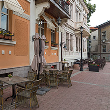 PLOVDIV, BULGARIA - MAY 25, 2018:  Streets in the center of city of Plovdiv, Bulgaria