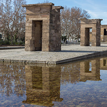 MADRID, SPAIN - JANUARY 23, 2018:  Amazing view of Temple of Debod in City of Madrid, Spain