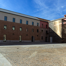 MADRID, SPAIN - JANUARY 23, 2018:  Building of Conde Duque Cultural Center in City of Madrid, Spain