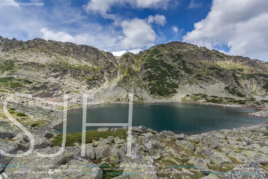 Landscape with Green hills and Musalenski lakes,  Rila mountain, Bulgaria