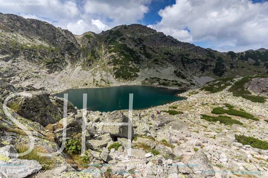 Landscape with Green hills and Musalenski lakes,  Rila mountain, Bulgaria