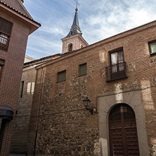 MADRID, SPAIN - JANUARY 23, 2018:  Medieval Building of Church of San Nicolas in City of Madrid, Spain