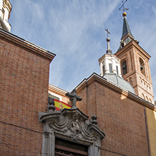 MADRID, SPAIN - JANUARY 23, 2018:  Medieval Building of Church of San Nicolas in City of Madrid, Spain