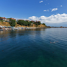 AHTOPOL, BULGARIA - JUNE 30, 2013: Panorama of port of town of Ahtopol,  Burgas Region, Bulgaria
