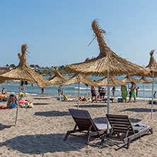 ARAPYA, BULGARIA - JULY 2, 2013: Panoramic view of Arapya Beach near town of Tsarevo, Burgas Region, Bulgaria