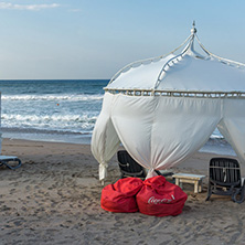 LOZENETS, BULGARIA - JULY 2, 2013: Panorama of Oasis beach near village of Lozenets, Burgas Region, Bulgaria