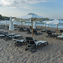 LOZENETS, BULGARIA - JULY 2, 2013: Panorama of Oasis beach near village of Lozenets, Burgas Region, Bulgaria