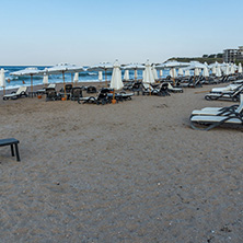 LOZENETS, BULGARIA - JULY 2, 2013: Panorama of Oasis beach near village of Lozenets, Burgas Region, Bulgaria