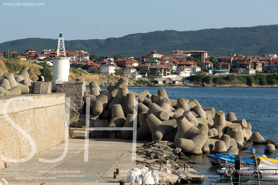 TSAREVO, BULGARIA - JULY 3, 2013: Panorama of the port of town of Tsarevo, Burgas Region, Bulgaria