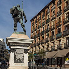 MADRID, SPAIN - JANUARY 23, 2018: Amazing view of Monument to Eloy Gonzalo the Hero of Cascorro in City of Madrid, Spain
