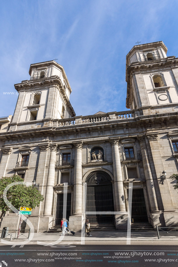 MADRID, SPAIN - JANUARY 23, 2018:  Amazing view of Parish Our Lady Good Advice church in City of Madrid, Spain