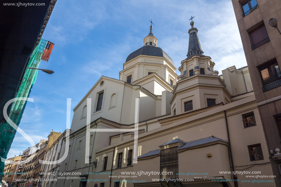 MADRID, SPAIN - JANUARY 23, 2018:  Amazing view of Parish Our Lady Good Advice church in City of Madrid, Spain