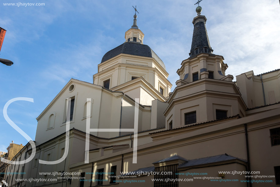 MADRID, SPAIN - JANUARY 23, 2018:  Amazing view of Parish Our Lady Good Advice church in City of Madrid, Spain