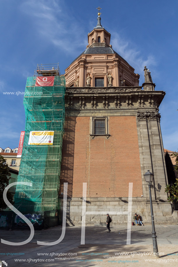 MADRID, SPAIN - JANUARY 23, 2018:  Amazing view of St. Andrew Church in City of Madrid, Spain