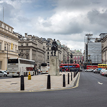 LONDON, ENGLAND - JUNE 17, 2016: Edward VII Memorial Statue in city ofLondon, England, Great Britain