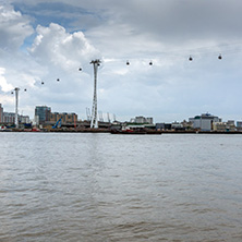 LONDON, ENGLAND - JUNE 17, 2016: Canary Wharf view from Greenwich, London, England, Great Britain