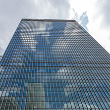 LONDON, ENGLAND - JUNE 17, 2016: Business building and skyscraper in Canary Wharf, London, England, Great Britain