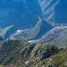 Amazing Landscape of Nestos River Gorge near town of Xanthi, East Macedonia and Thrace, Greece