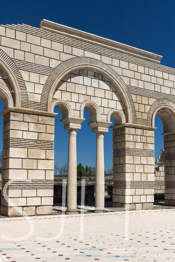 Ruins of The Great Basilica near The capital city of the First  Bulgarian Empire Pliska, Bulgaria