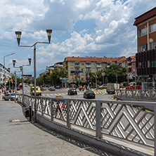 STRUMICA, MACEDONIA - JUNE 21, 2018: Street in the center of town of Strumica, Republic of Macedonia