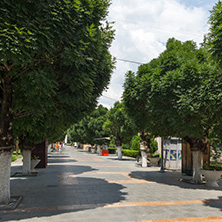 STRUMICA, MACEDONIA - JUNE 21, 2018: Street in the center of town of Strumica, Republic of Macedonia