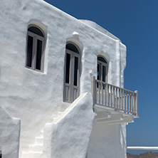 Typical white house in town of Parakia, Paros island, Cyclades, Greece