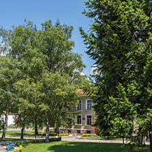 GODECH, BULGARIA - JULY 14, 2014: The center of town of Godech, Sofia Region, Bulgaria